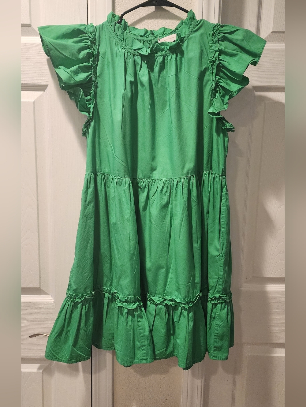 House of Harlow 1960 Bright Green Ruffle Tiered Dress
